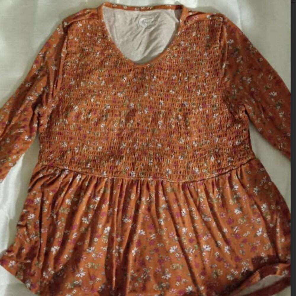 Sugar & Jade - Dressy Orange Long Sleeve Tops for Girls - Kids Size XXL